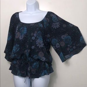 Gianni Bini silk peasant blouse